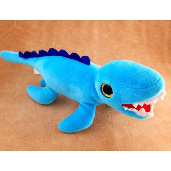 Naturally Kids Blue Mosasaurus Dinosaur Plushie 04/2022 ~ 9 Inches - Picture 2 of 7